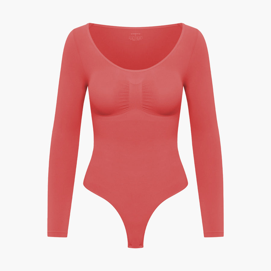 Bodysuit Sculpting Shapewear Longsleeve mit String