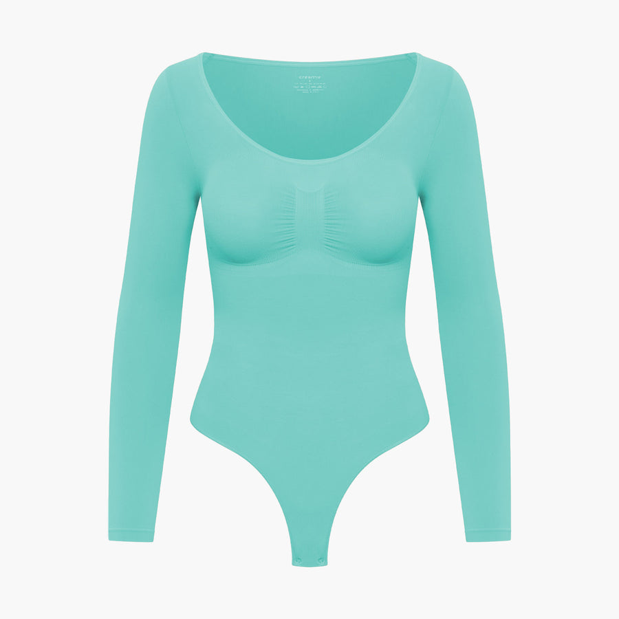 Bodysuit Sculpting Shapewear Longsleeve mit String