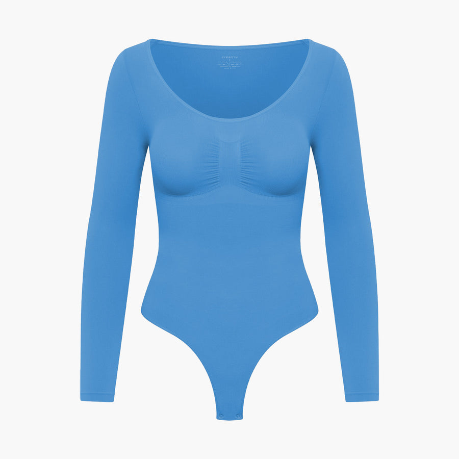 Bodysuit Sculpting Shapewear Longsleeve mit String