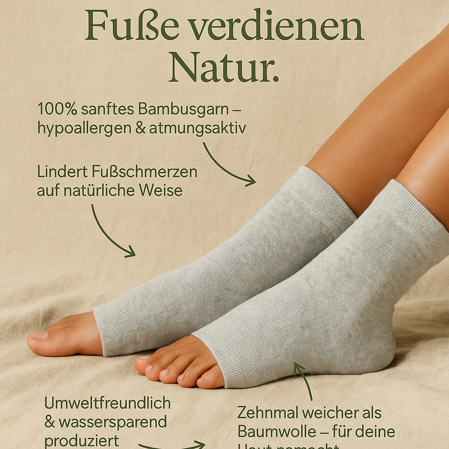 BambooFit Kompressionsstrümpfe – Natürliche Linderung bei schmerzenden Füßen, hochwertige Bambusfasern