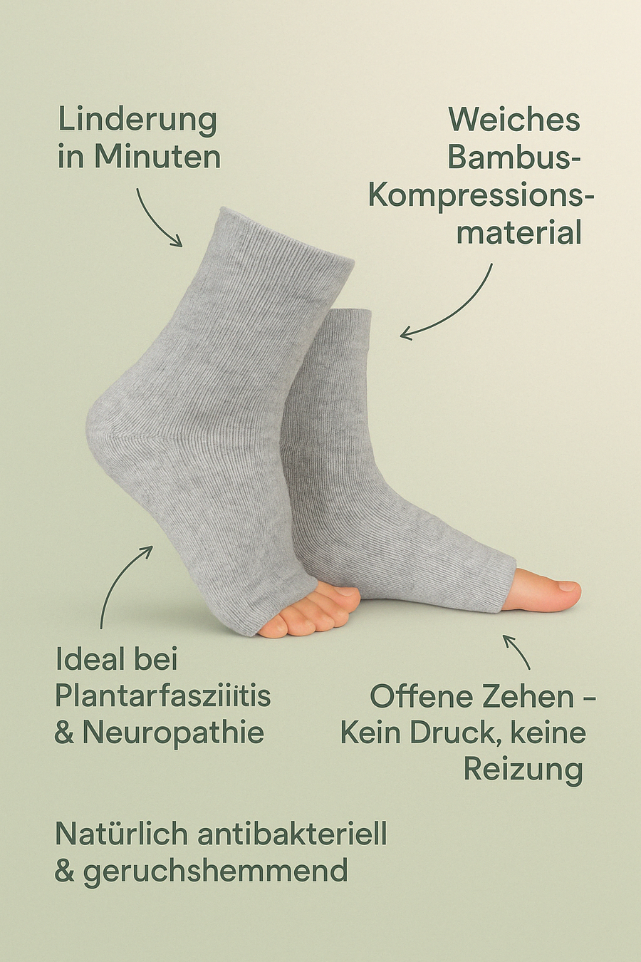 BambooFit Kompressionsstrümpfe – Natürliche Linderung bei schmerzenden Füßen, hochwertige Bambusfasern