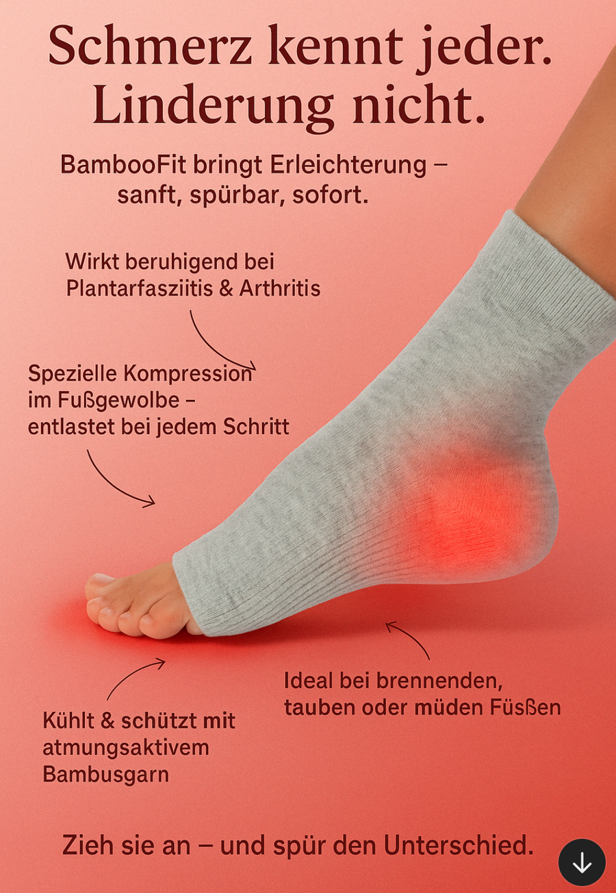 BambooFit Kompressionsstrümpfe – Natürliche Linderung bei schmerzenden Füßen, hochwertige Bambusfasern